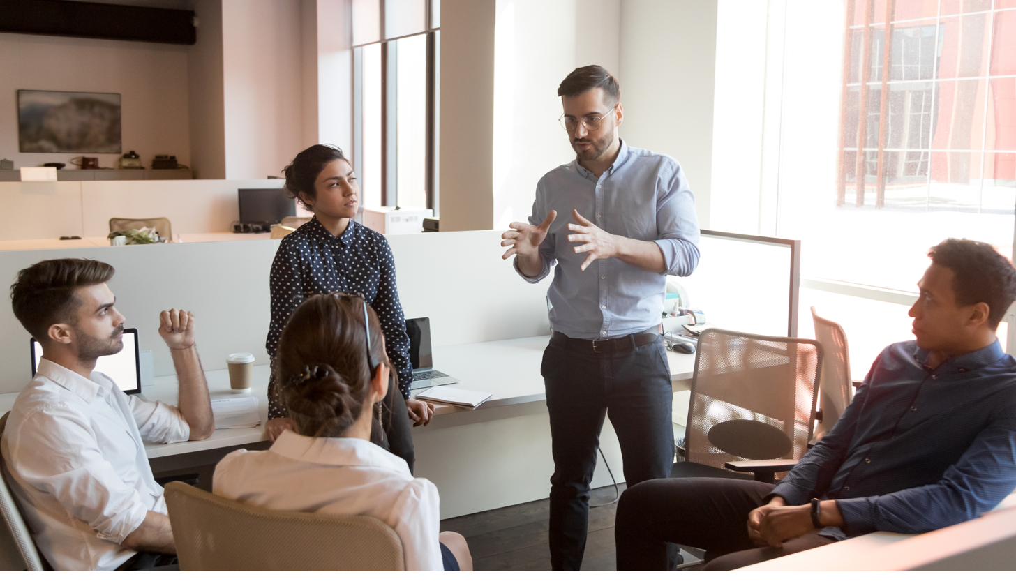 Team leader facilitating a training session