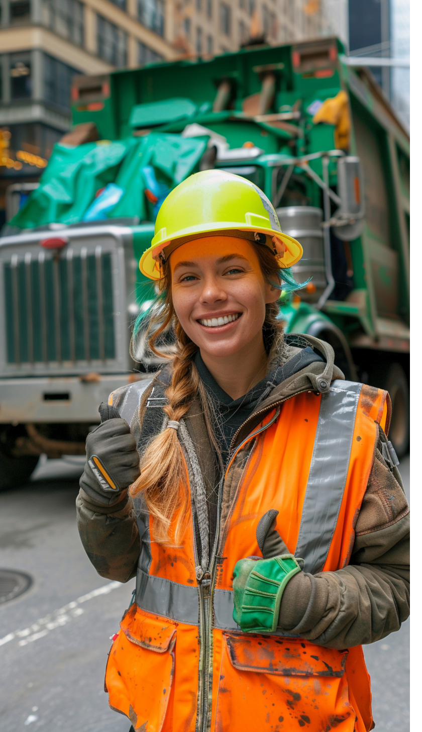 A confident worker giving thumbs up on the job site